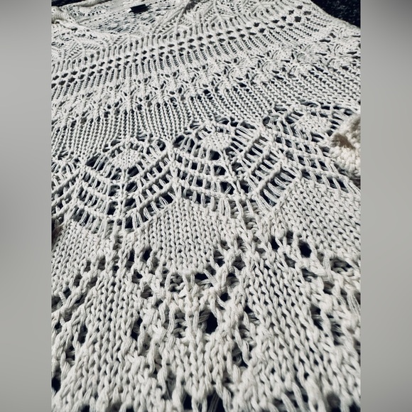 TASHA POLIZZI || Johanna Crochet Knit Vintage Hoodie in Cream - SZ Small - Picture 2 of 4